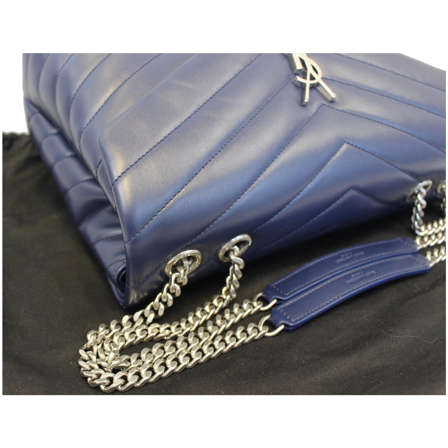 Saint Laurent Medium Monogram Matelassé Leather Envelope Shoulder Bag in  Blue