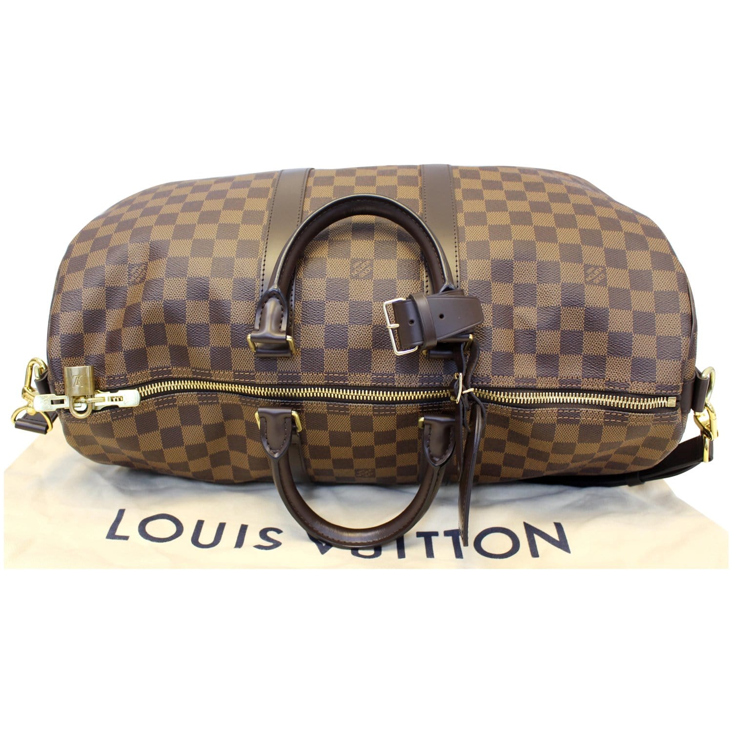Authentic Louis Vuitton Damier Ebene Keepall Bandouliere 45 Travel