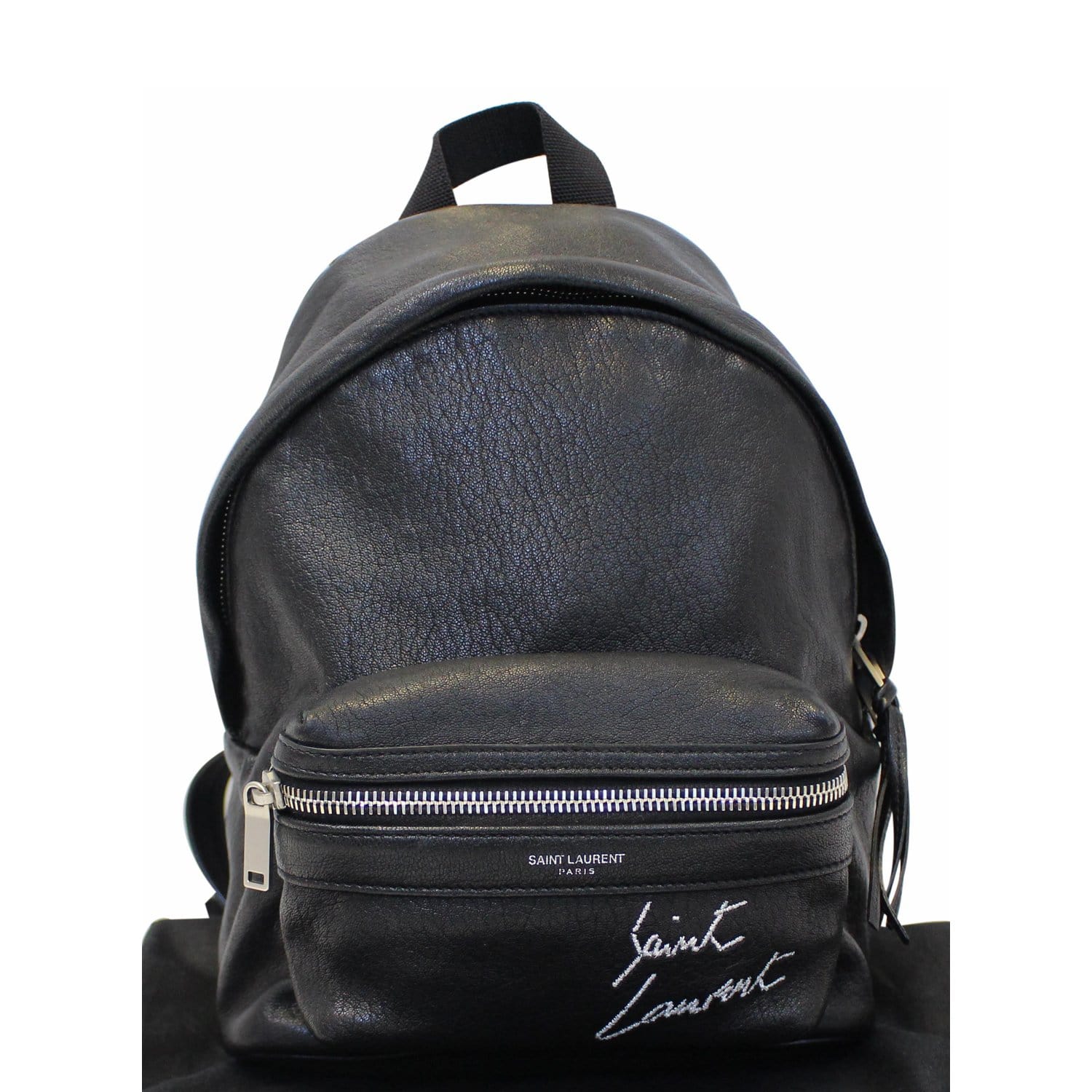 Saint Laurent City Leather Backpack - Black