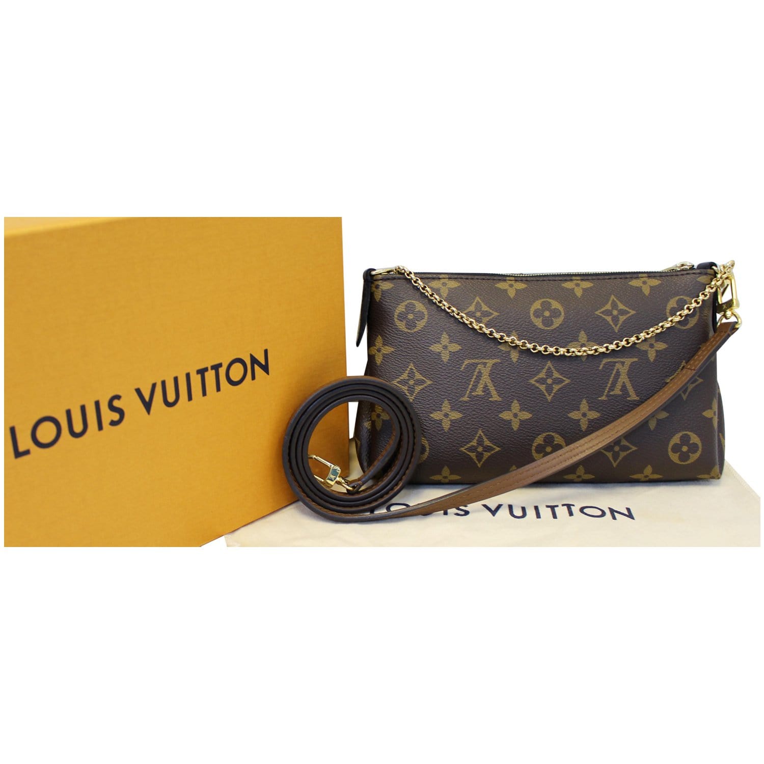 Louis Vuitton Monogram Canvas Pallas Clutch Convertible Crossbody Bag