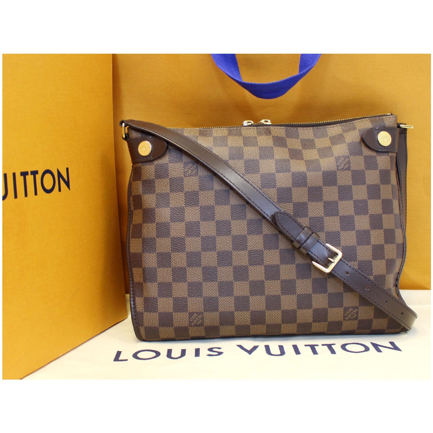 Louis Vuitton Duomo Damier Ebene Canvas Boston Handbag N60008