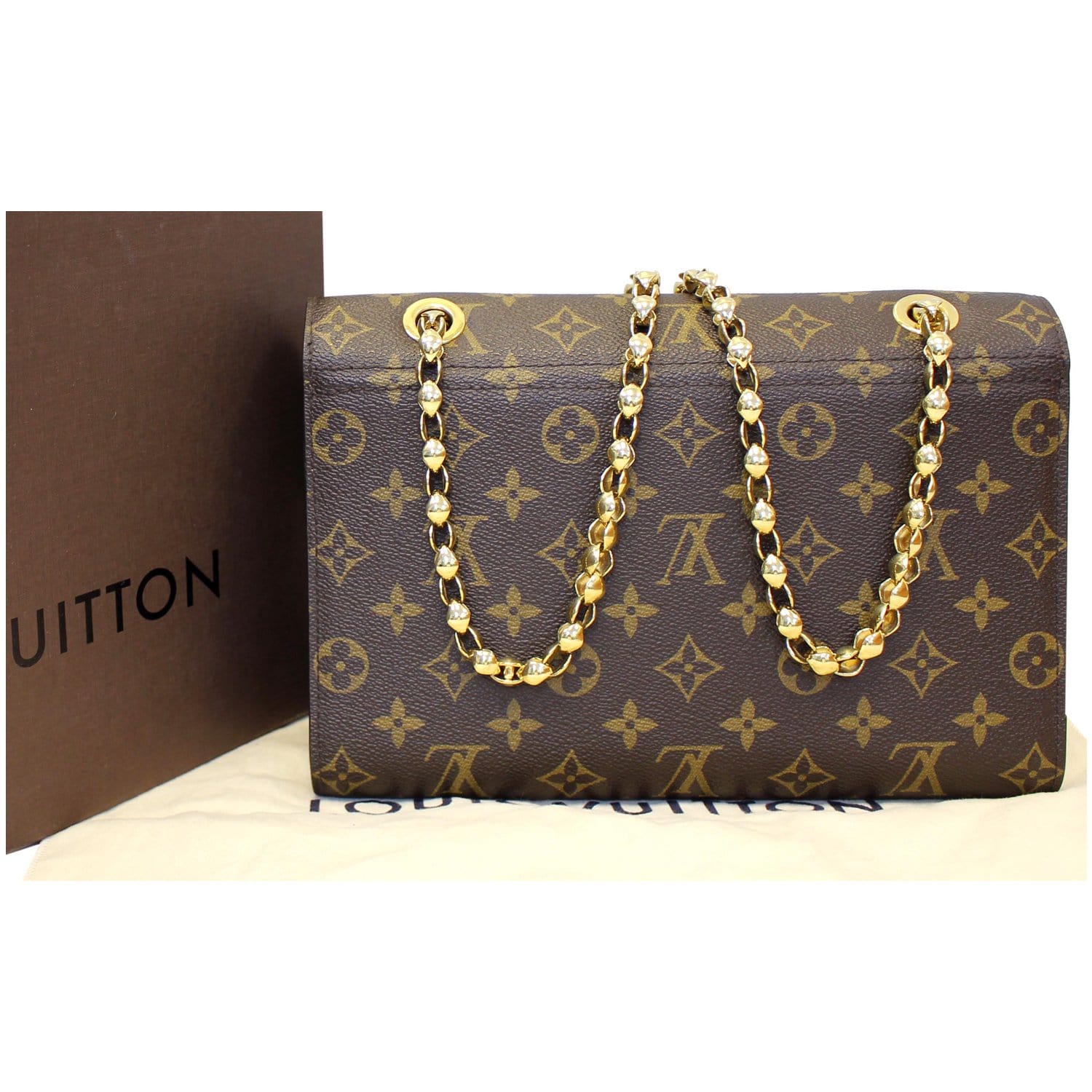 Louis Vuitton Noir Monogram Victoire Chain Shoulder Bag [Clearance Sal –