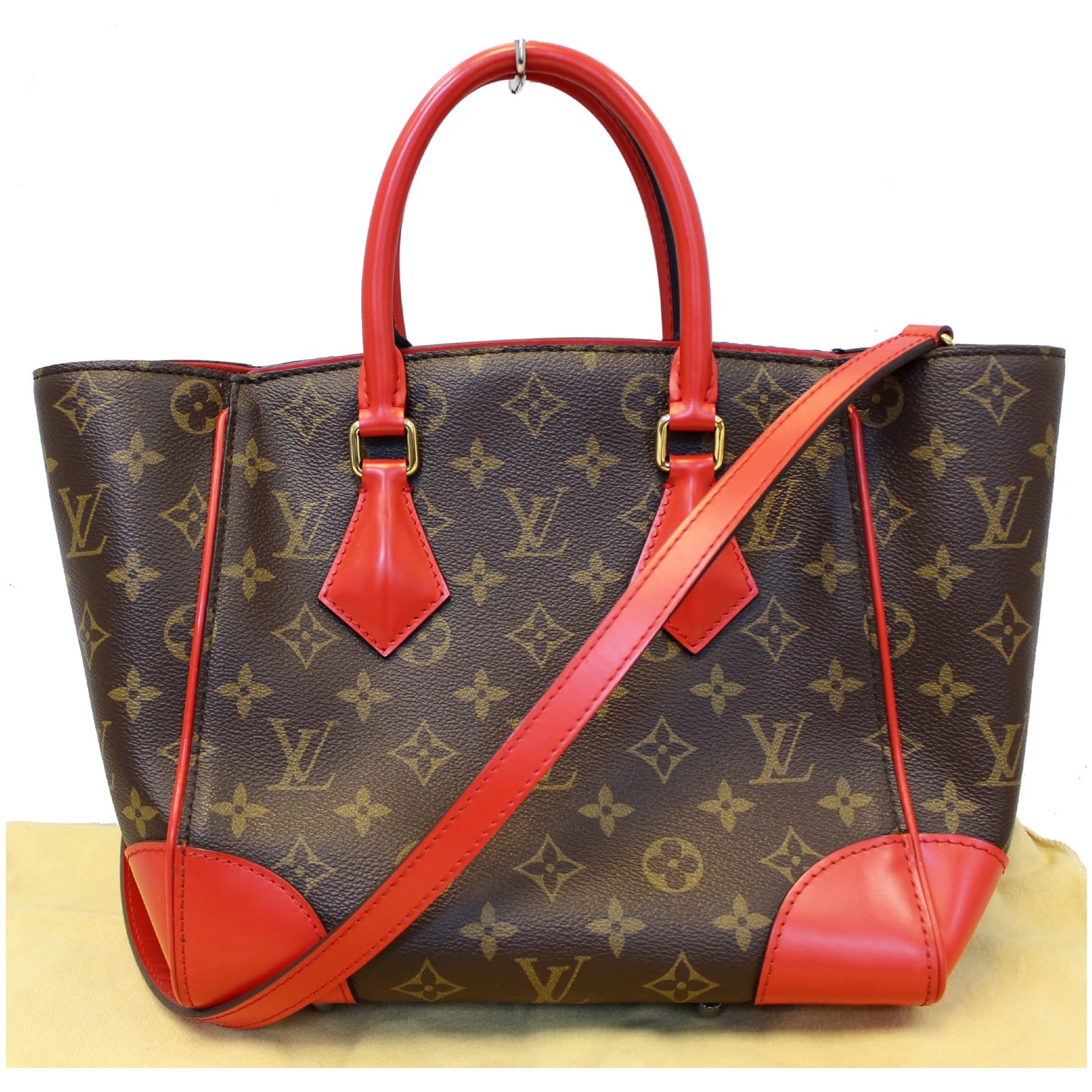 LOUIS VUITTON Phenix Monogram Canvas Shoulder Handbag Coquelicot