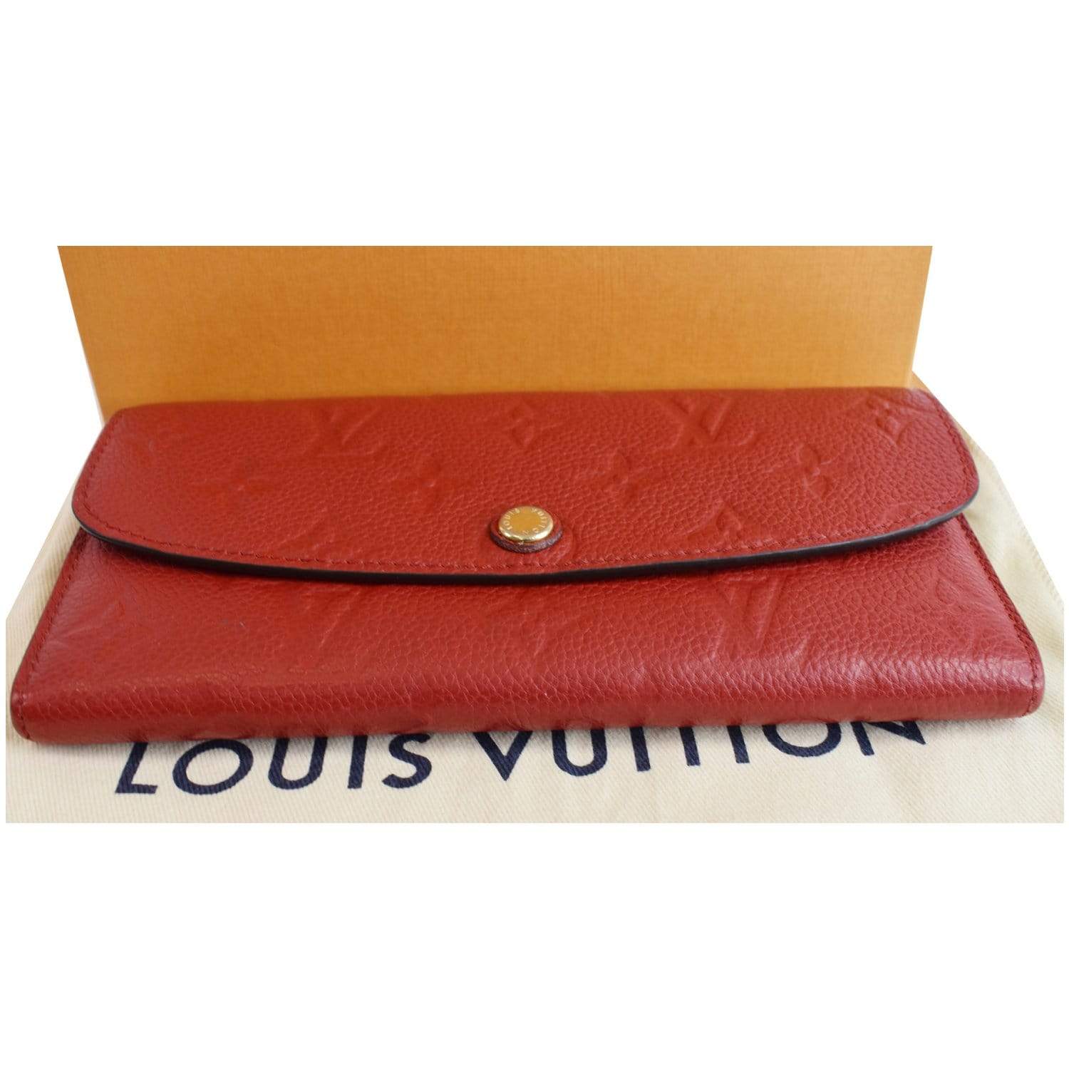 M63918 Louis Vuitton 2019 Monogram Empreinte Emilie Wallet-Marine Rouge