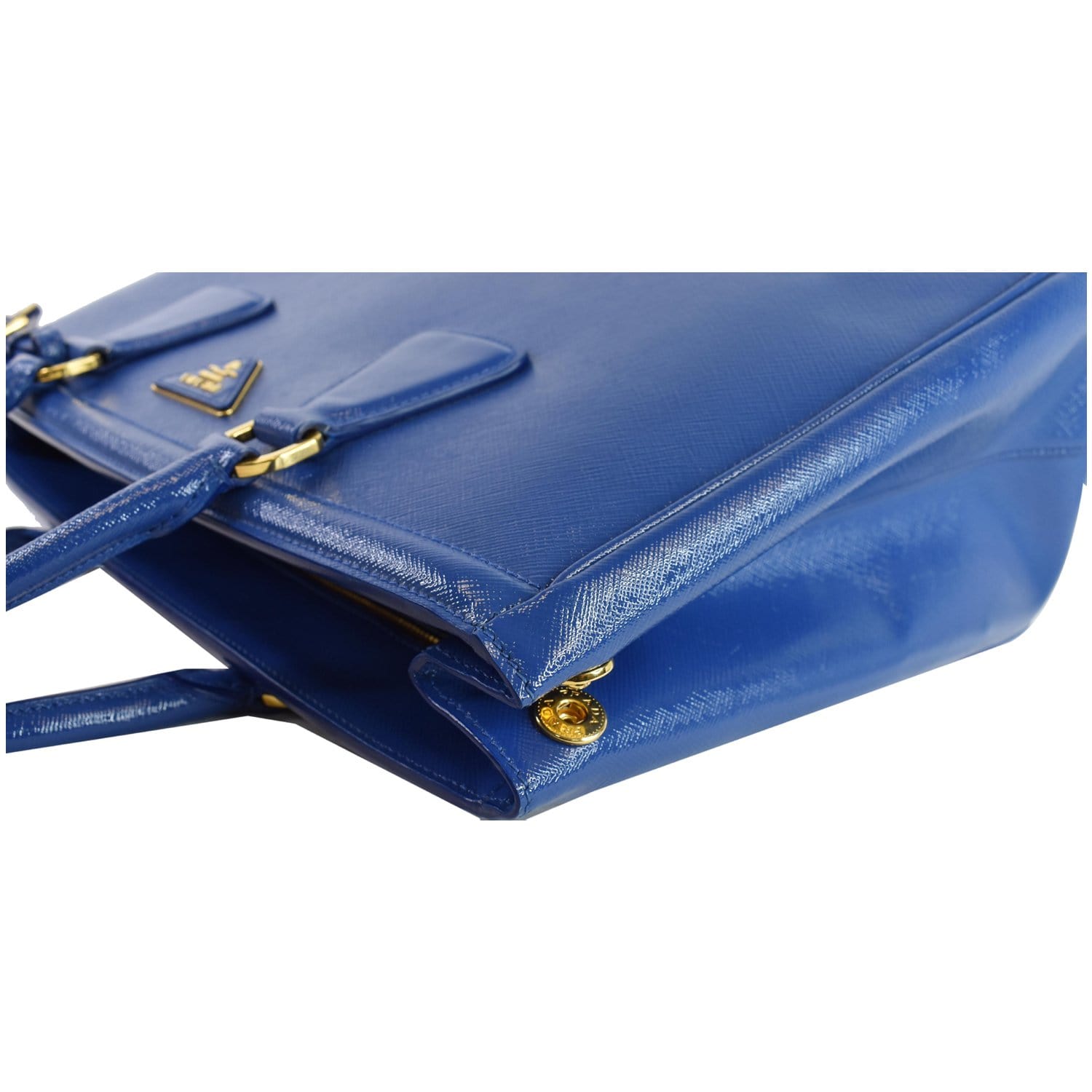 PRADA SAFFIANO Bluette Large Double Zipper Tote SHOPPING BAG