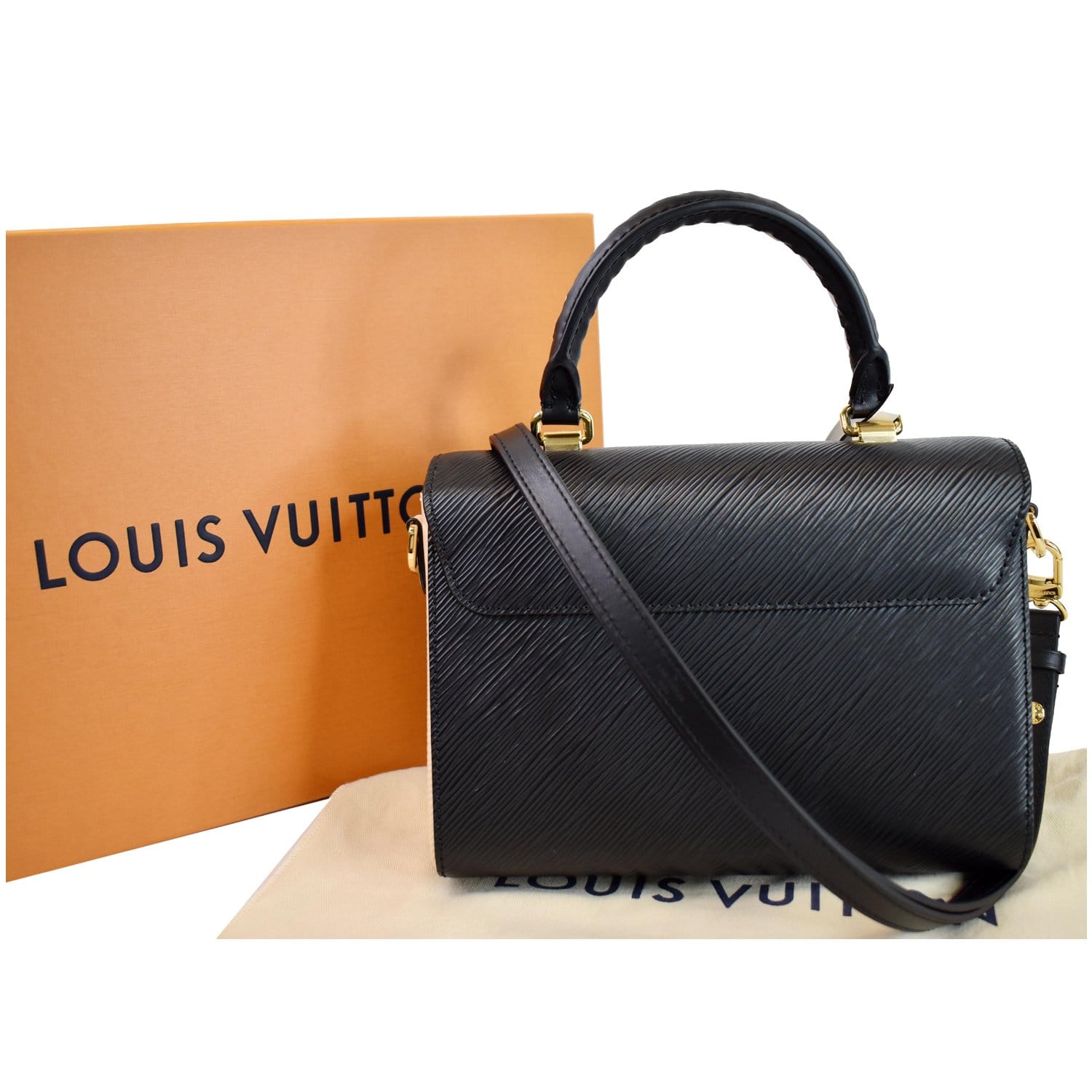 Louis Vuitton Black Leather & Monogram Canvas Braided Twist Mm ref