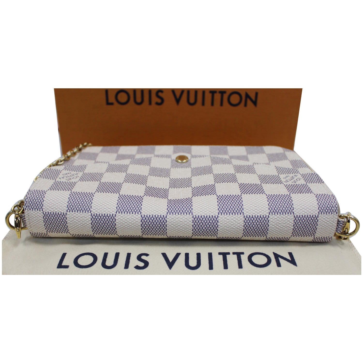 Louis Vuitton Felicie Set, Damier Azur, Preowned in Dustbag WA001