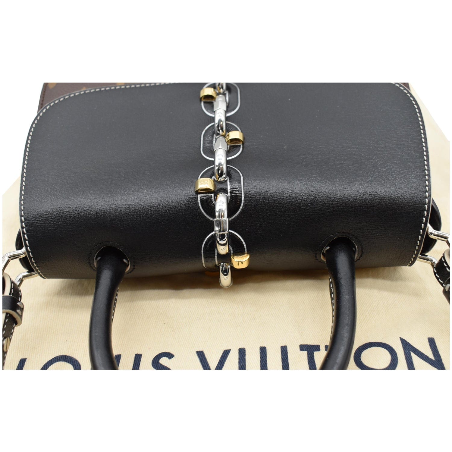 Shop Louis Vuitton Monogram Unisex Bag in Bag Chain Leather Logo
