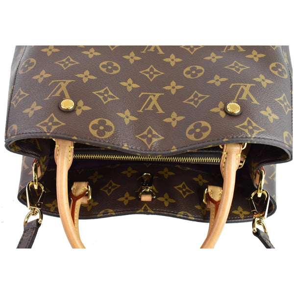 LOUIS VUITTON Montaigne MM Monogram Canvas Shoulder Bag Brown