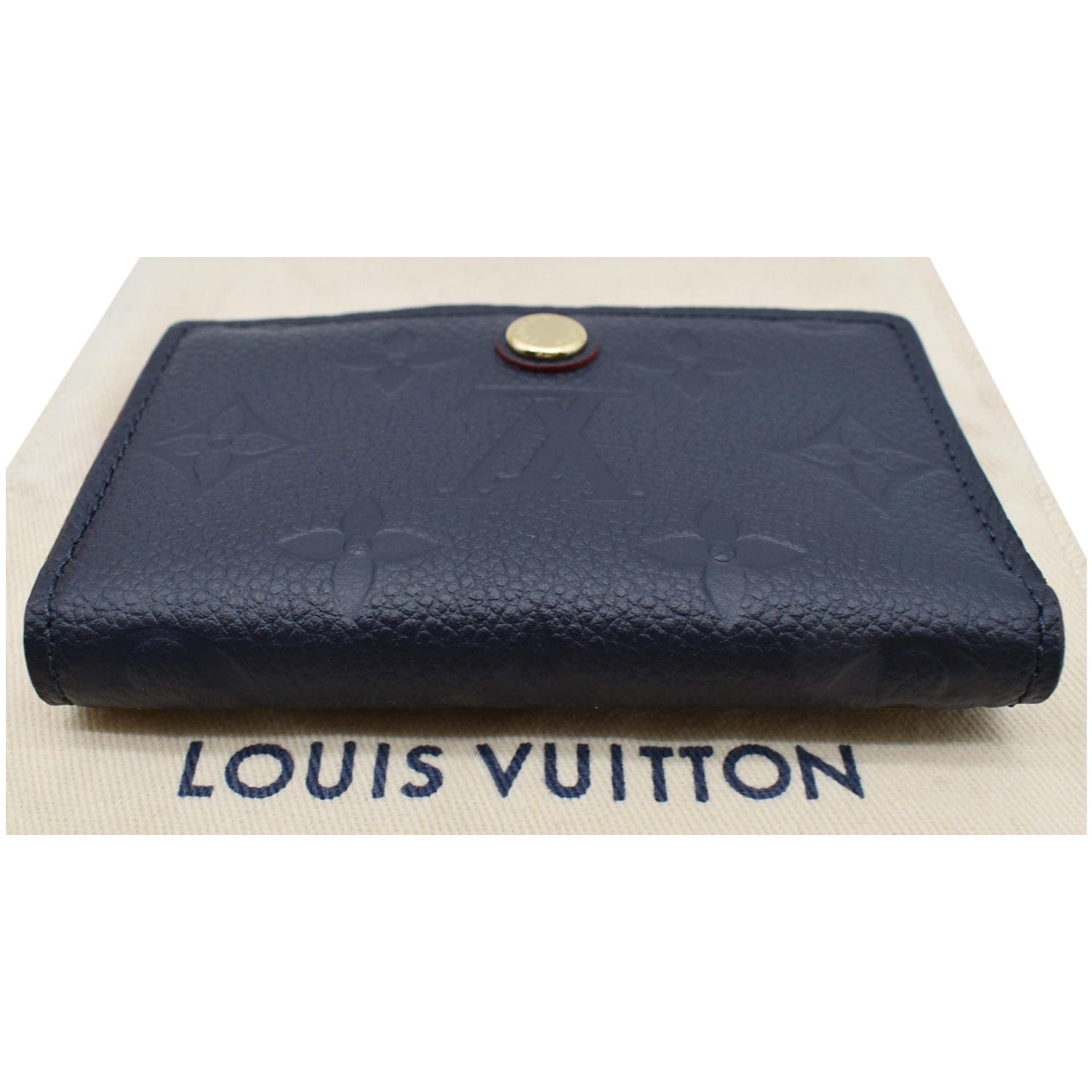 Louis Vuitton Purse Portofeuil Clemence Navy Red Marine Rouge Monogram