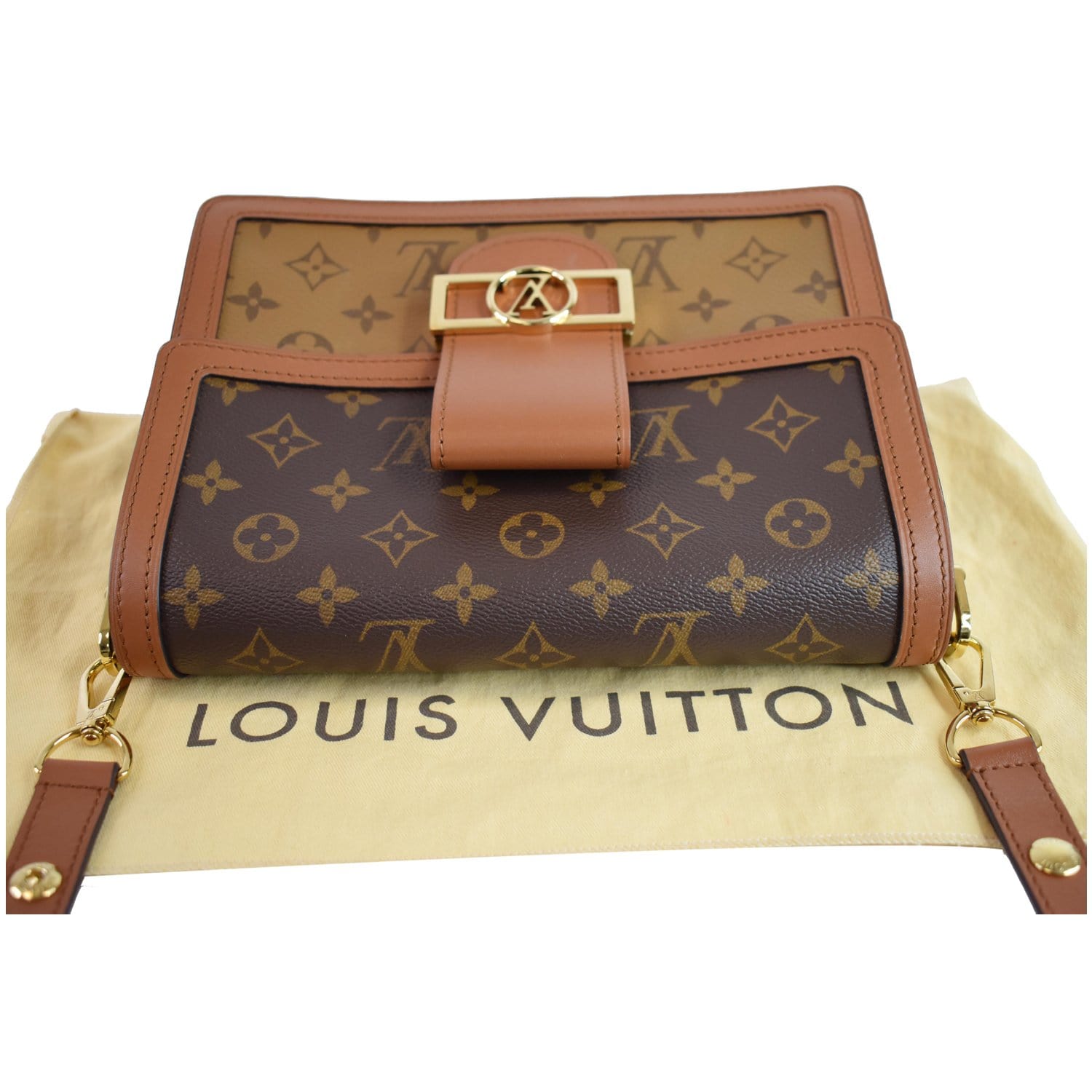 Louis Vuitton Ebene Reverse Monogram Dauphine Shoulder Bag