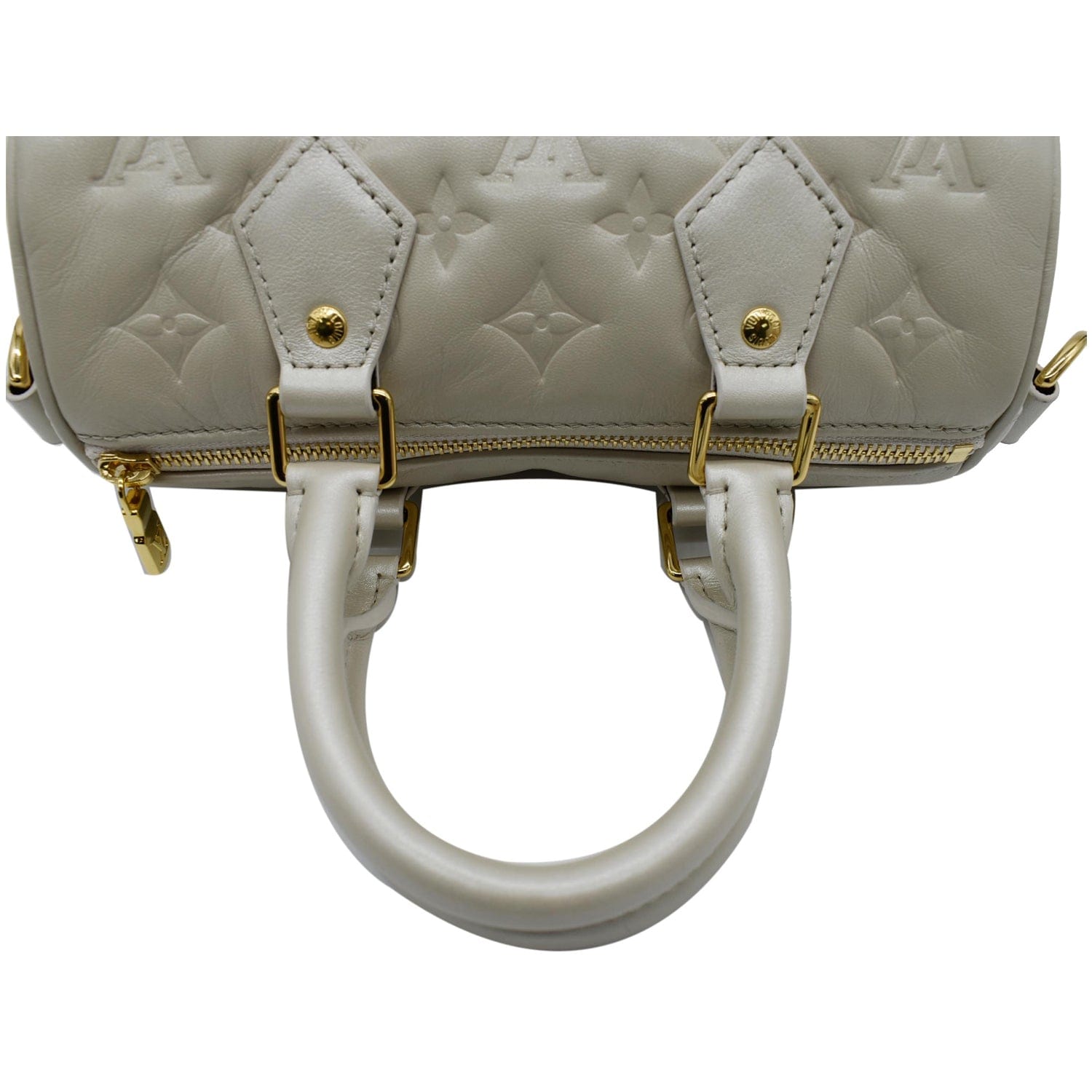 Louis Vuitton Speedy Bandouliere 22 Black Handbag Gold Chain & Hardware