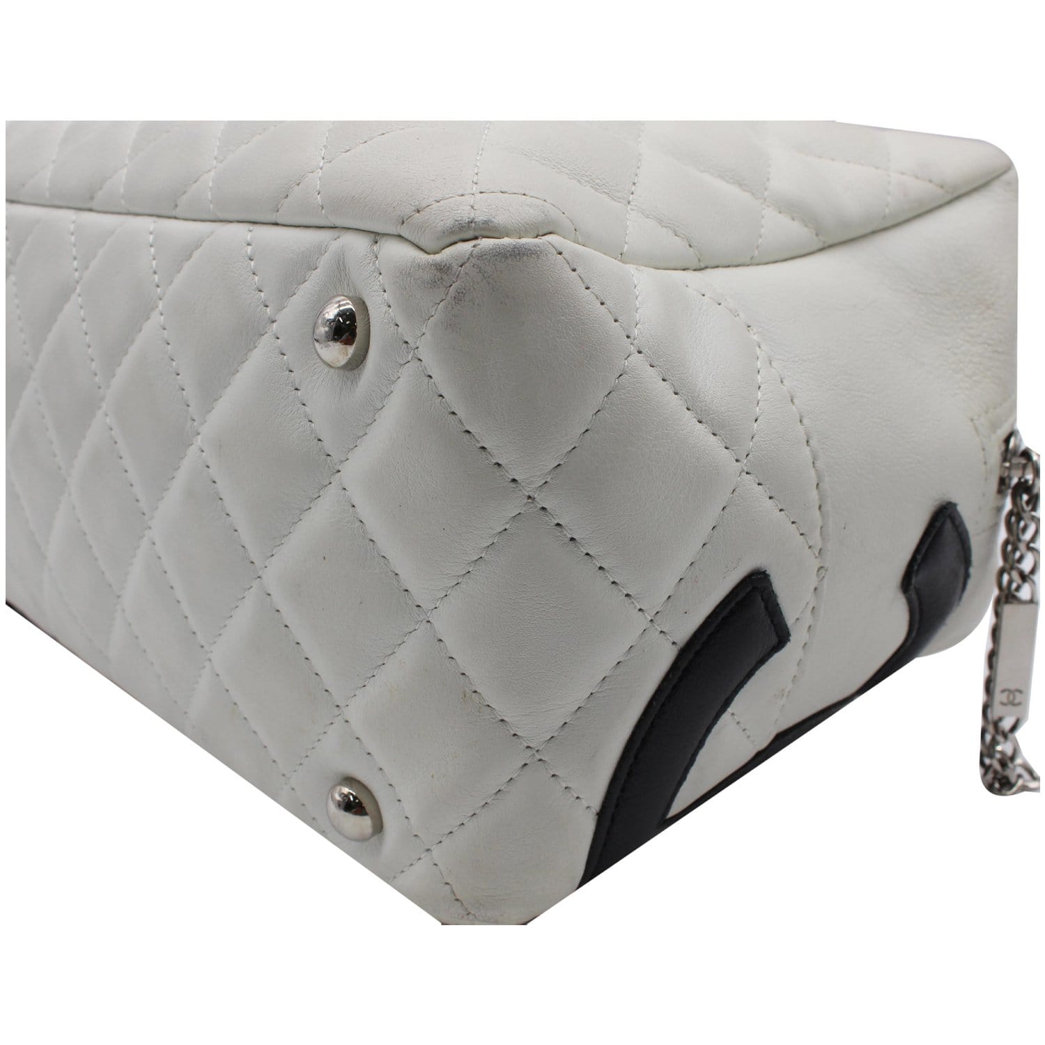 CHANEL] Chanel Cambon Line Boring Bag A25171 Ramskin White Ladies