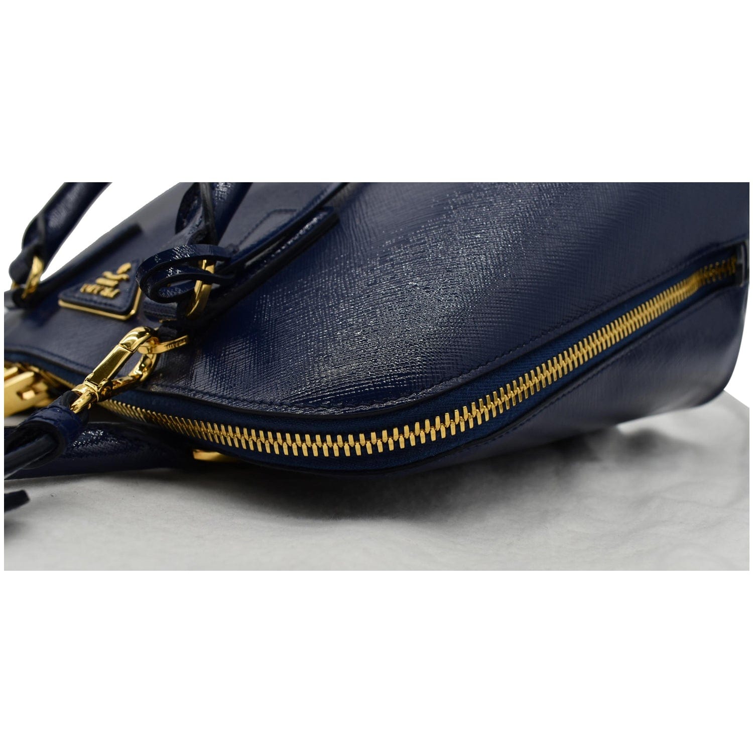 Prada Saffiano Vernice Black Leather Crossbody Bag