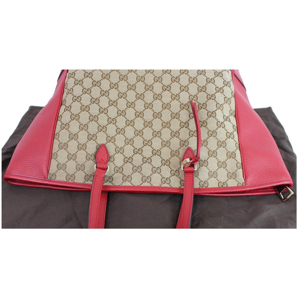 GUCCI Bree Monogram Leather Tote Bag Red 449242