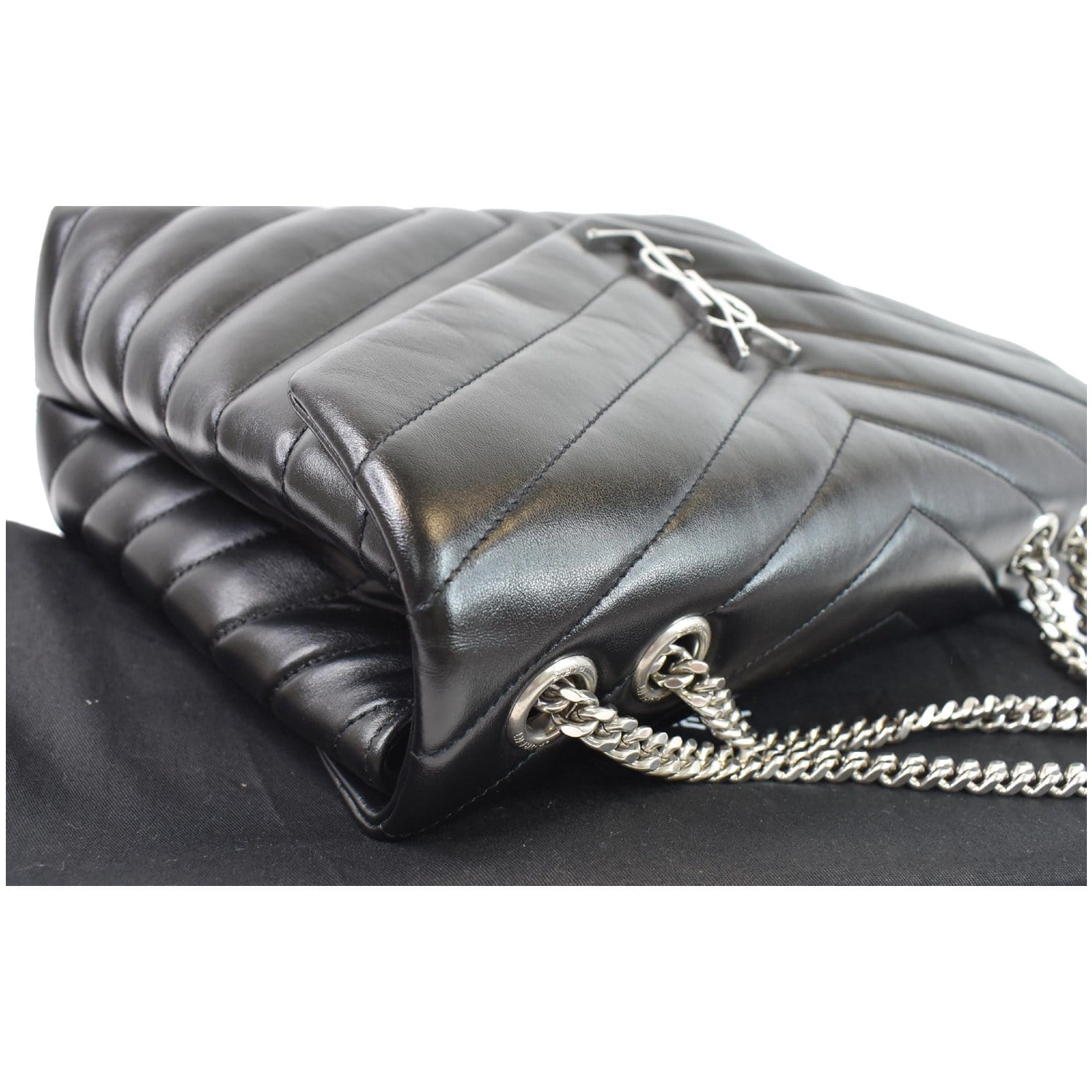 Saint Laurent Medium LouLou Calfskin Leather Shoulder Bag - Black Shoulder  Bags, Handbags - SNT38947