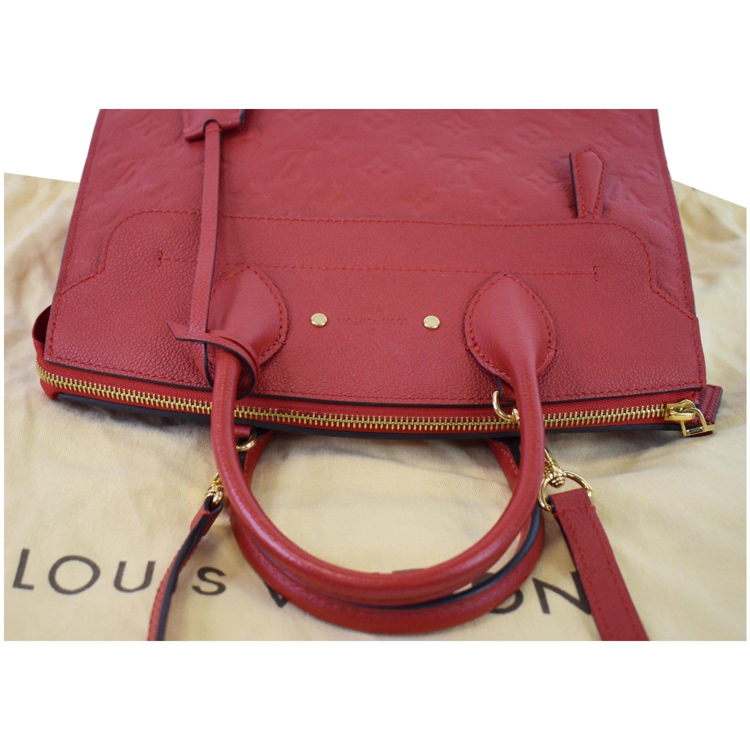 Louis Vuitton Coral Red Monogram Empreinte Leather Citadine Pouch Louis  Vuitton