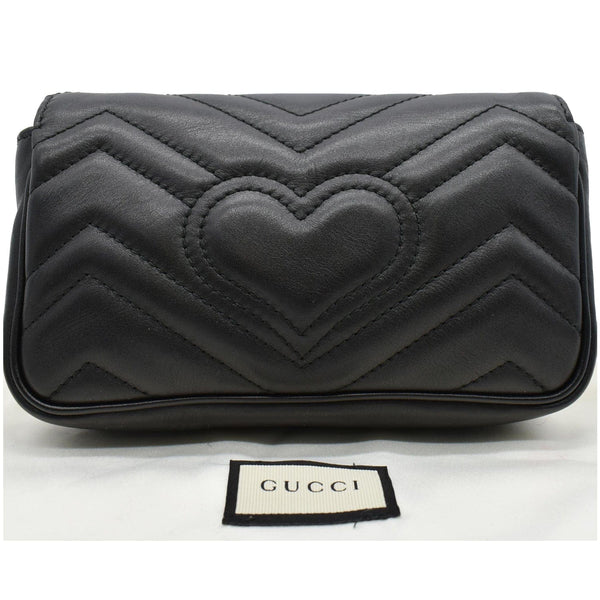 GUCCI GG Marmont Matelasse Leather Super Mini Crossbody Bag Black