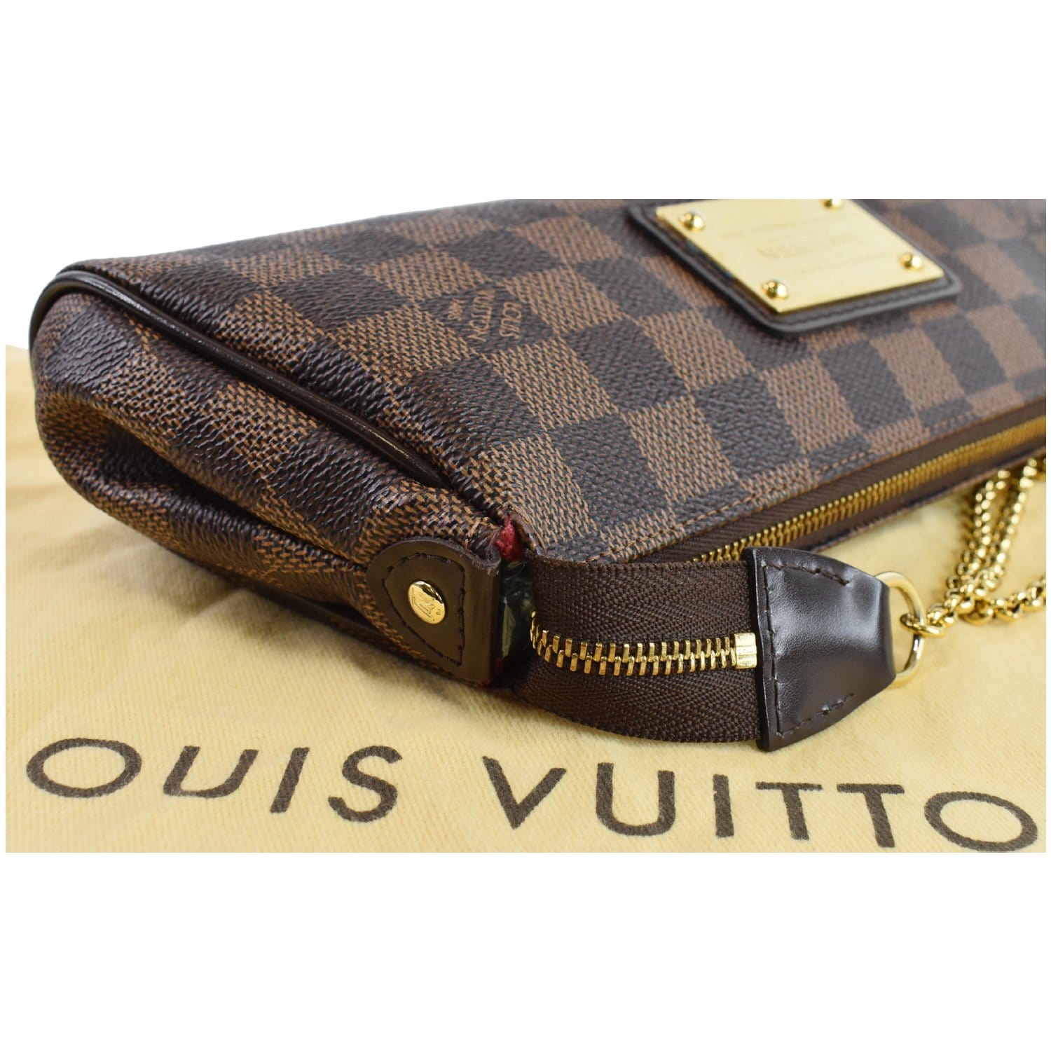 Louis Vuitton Damier Ebene Eva Pochette W/ Crossbody Strap – QUEEN MAY