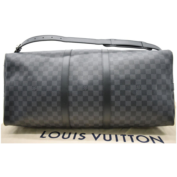 LOUIS VUITTON Keepall Bandouliere 55 Damier Graphite Travel Bag Black