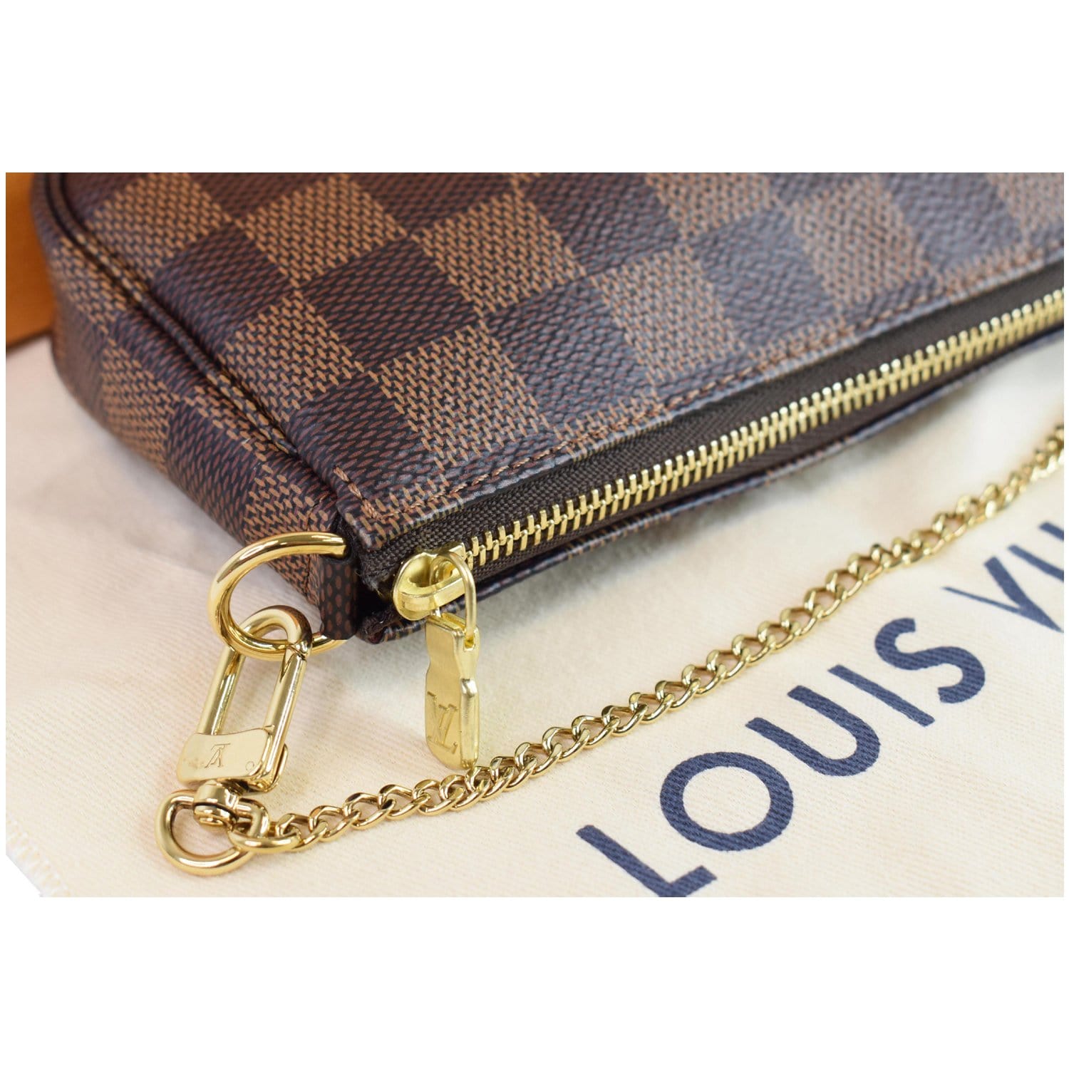 Louis Vuitton Accessories Pochette Mini Chain Strap Damier Ébène