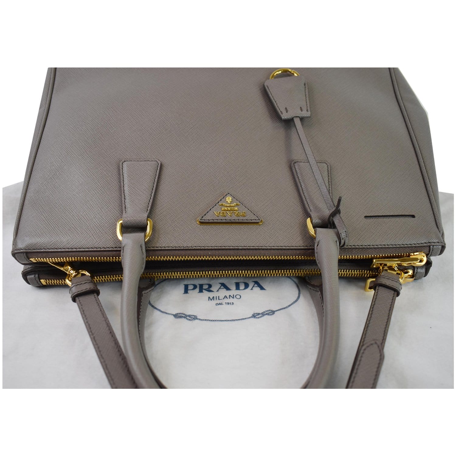 PRADA+Lux+Tote+Large+Brown+Leather for sale online