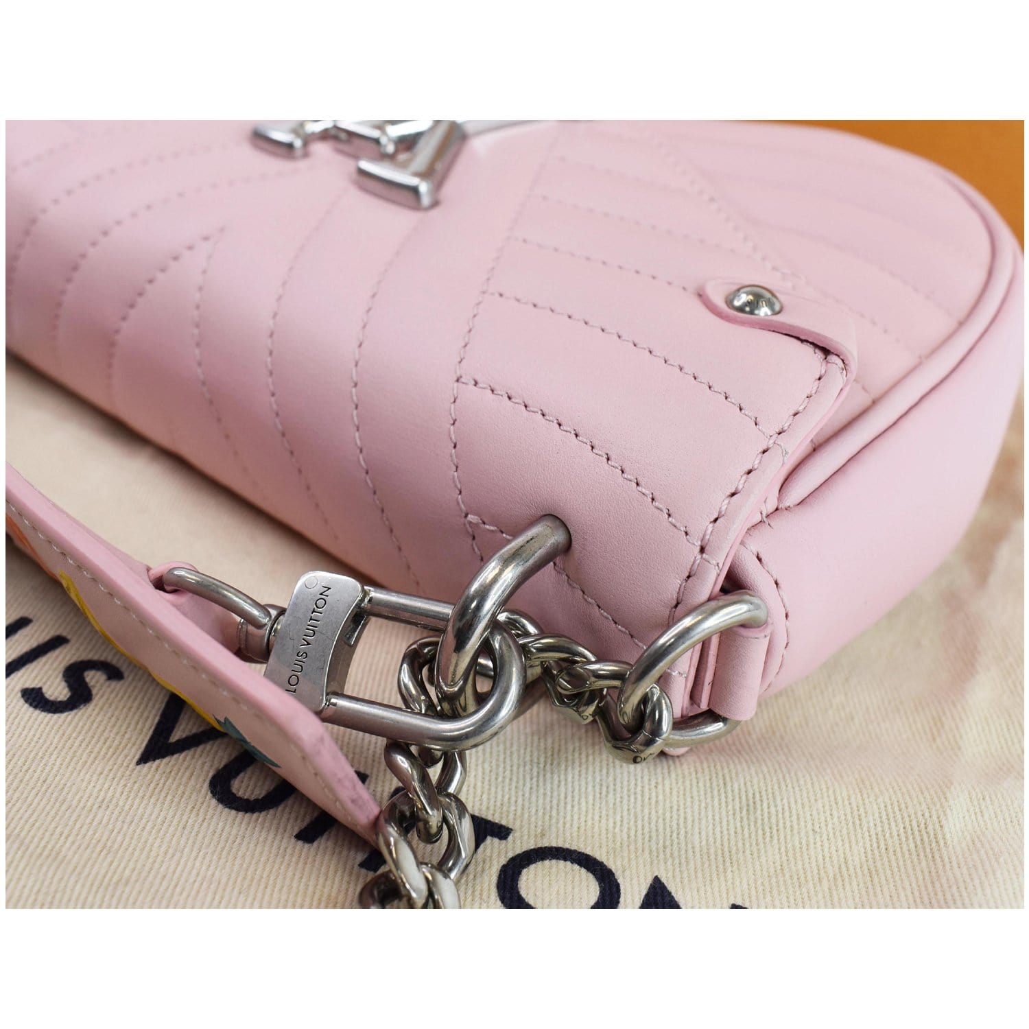 Louis Vuitton Metallic Pink Leather New Wave PM Chain Bag Louis Vuitton