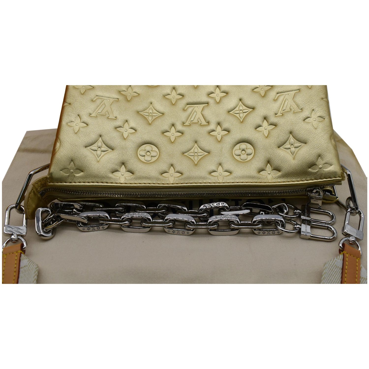 LOUIS VUITTON Pochette Coussin Crossbody Bag Gold M80999 Shoulder Purse  Auth New
