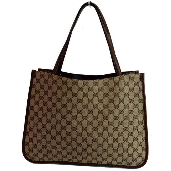 GUCCI Horsebit 1955 GG Canvas Medium Tote Bag Brown 623694