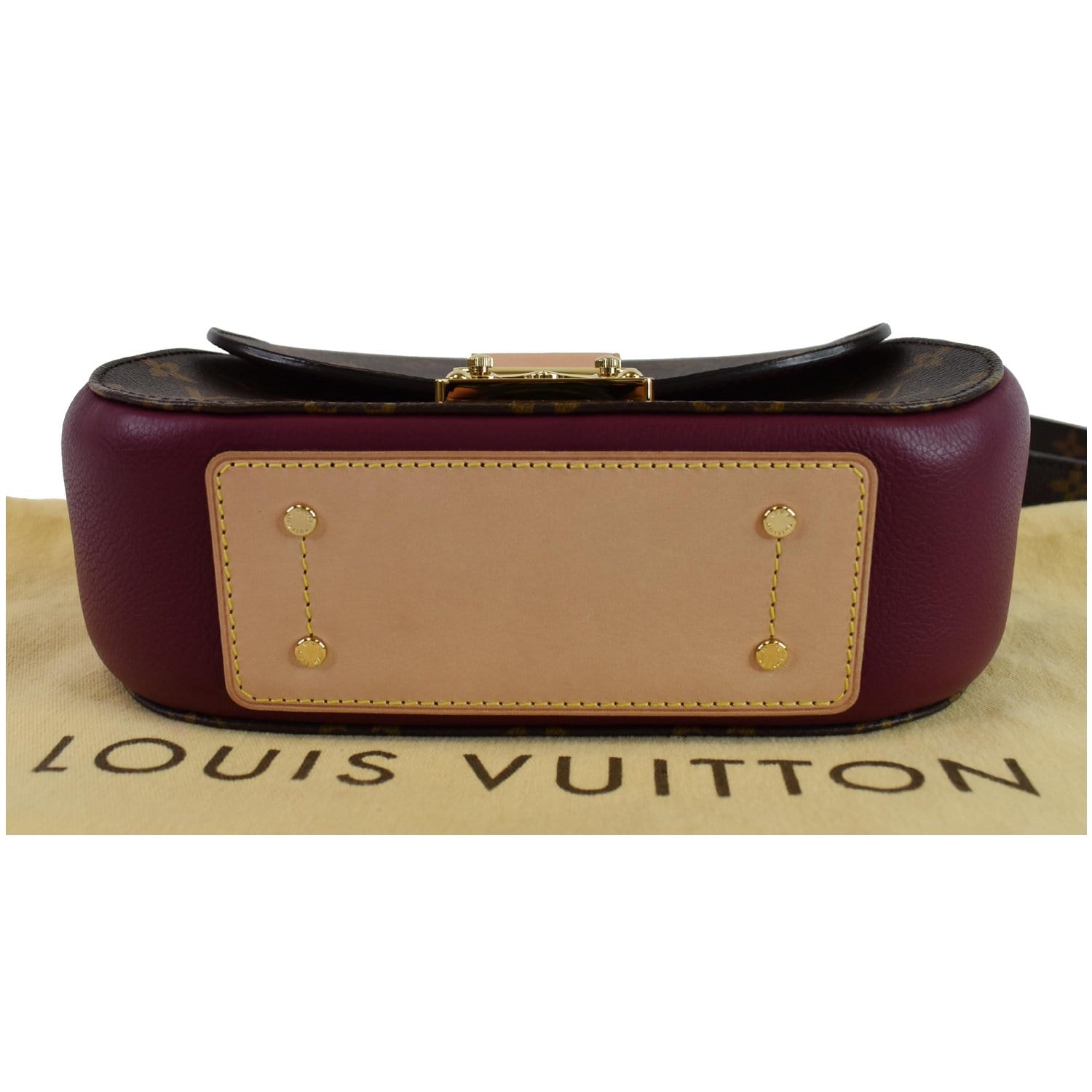 Louis Vuitton Brown Monogram Canvas & Burgundy Leather MM Eden