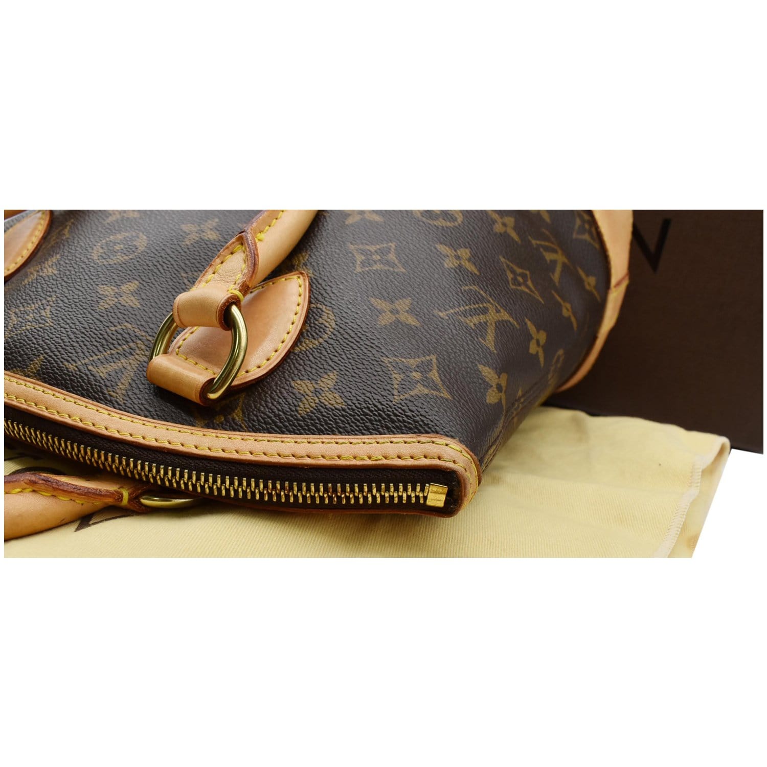 Lockit vertical cloth handbag Louis Vuitton Brown in Cloth - 10450019