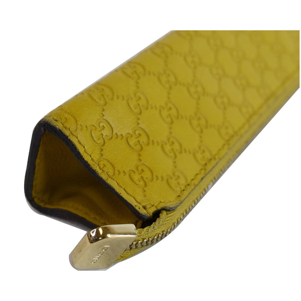 Gucci Microguccissima Pencil Pouch Yellow top opened