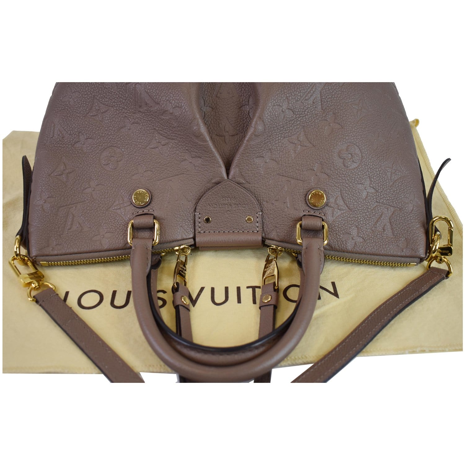 Louis Vuitton Mazarine Empreinte Leather MM Bag in Taupe - dress