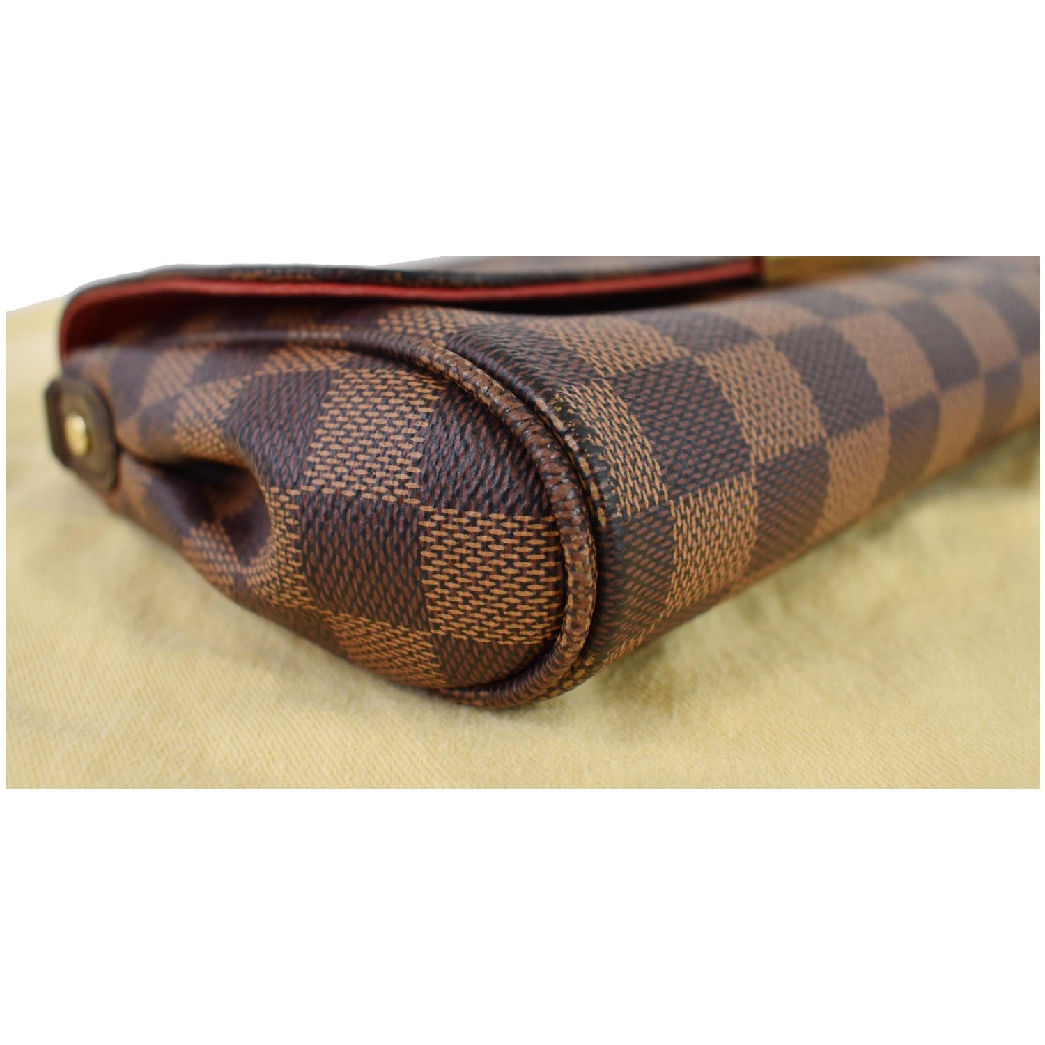 Louis Vuitton brown diamier leather canvas favorite shoulder bag for