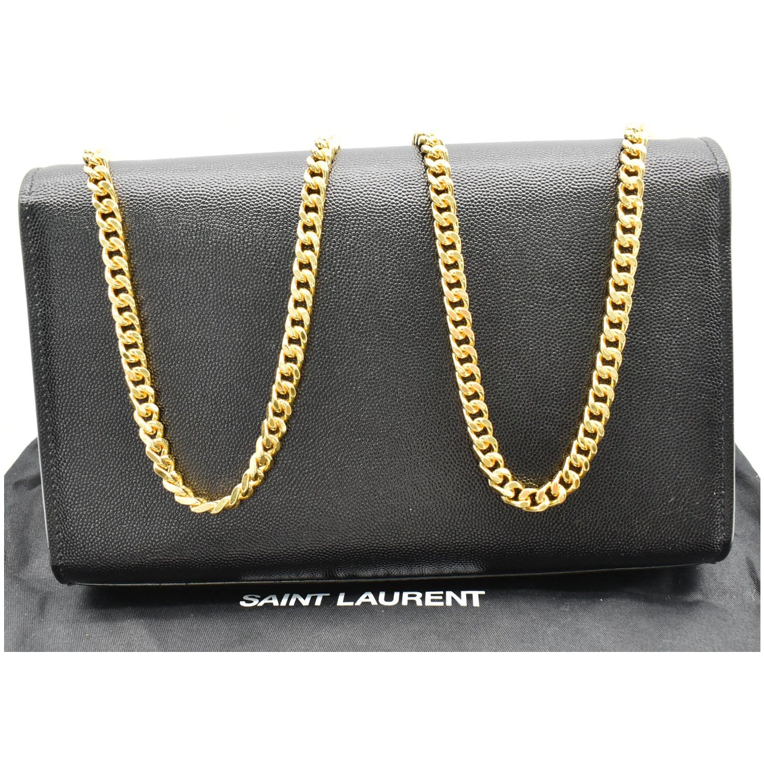 Yves Saint Laurent Logo Clutch Bag Gold