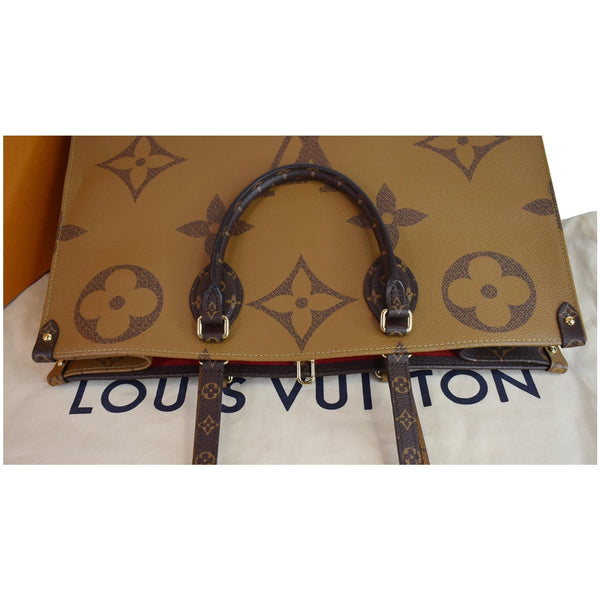 LOUIS VUITTON Onthego GM Reverse Monogram Giant Canvas Shoulder Bag Brown