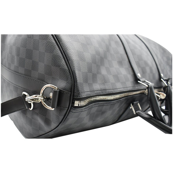 LOUIS VUITTON Keepall Bandouliere 55 Damier Graphite Travel Bag Black