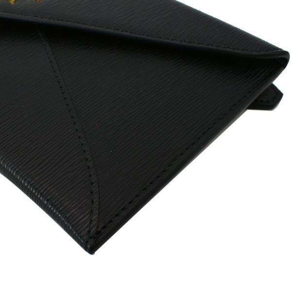 PRADA Envelope Leather Clutch Wallet Black