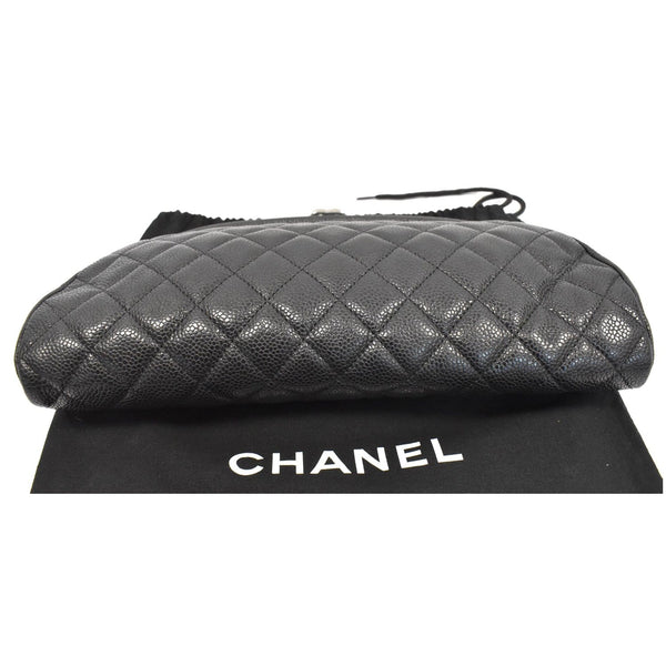 CHANEL Timeless Caviar Quilted Leather Clutch Black