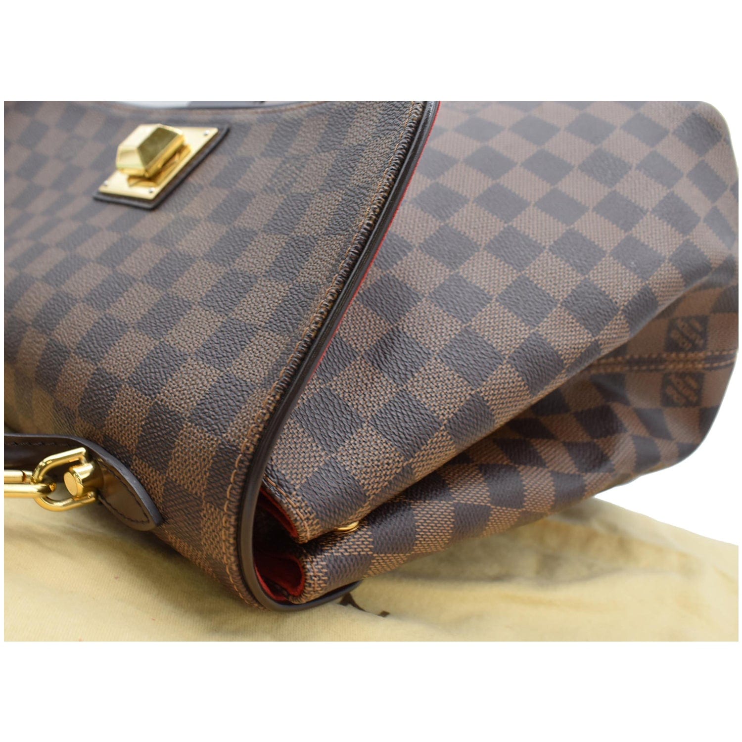 Louis Vuitton Damier Ebene Bergamo Bag in Brown Coated Canvas and Leather  ref.565461 - Joli Closet