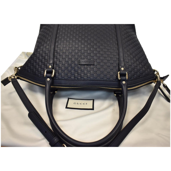 GUCCI Dome Micro Guccissima Leather Shoulder Bag Black 449657