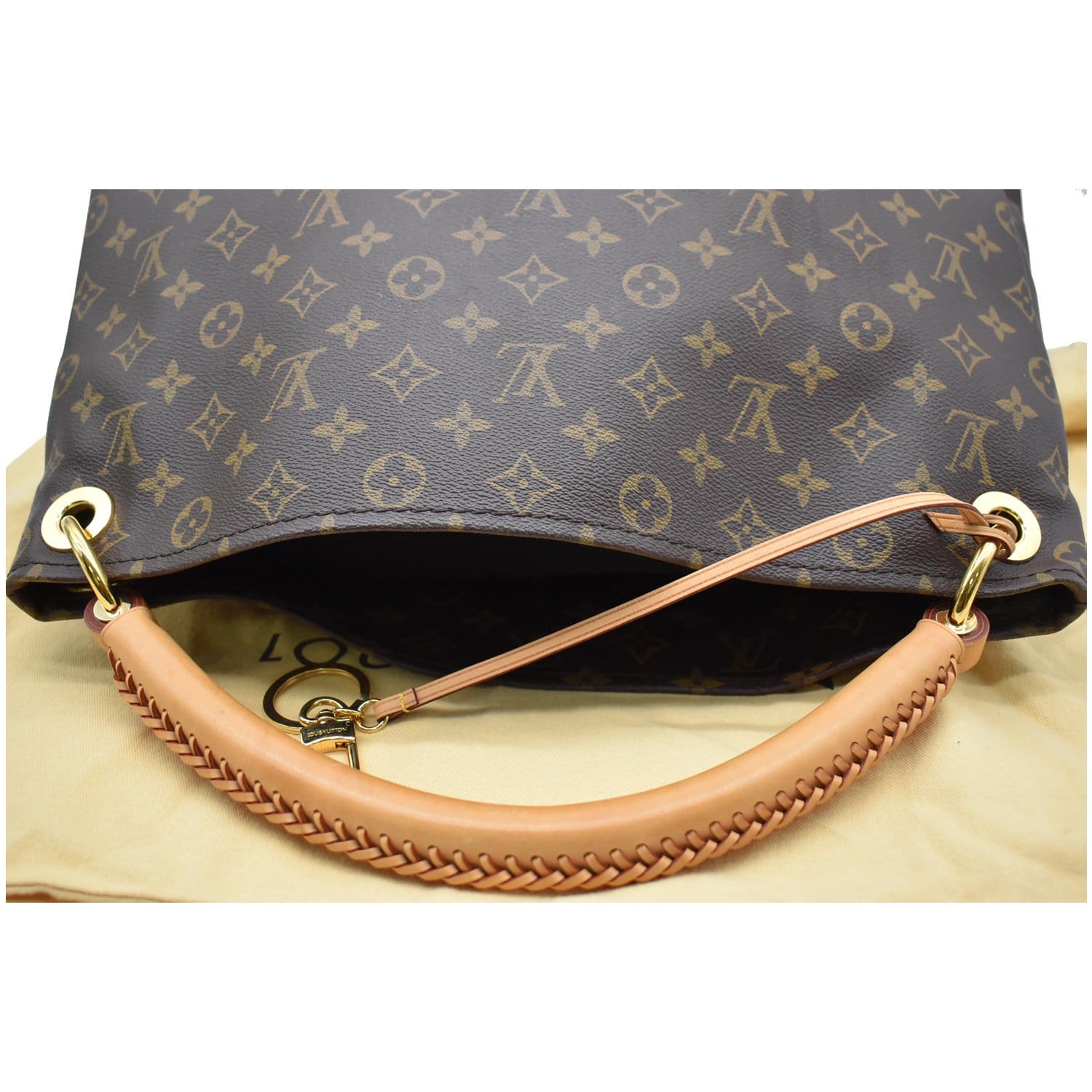 Artsy cloth handbag Louis Vuitton Brown in Cloth - 38093952