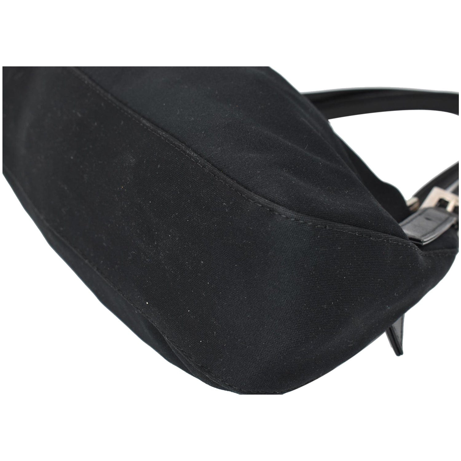 FENDI Mama Baguette Neoprene Canvas Shoulder Bag Black - 15% OFF
