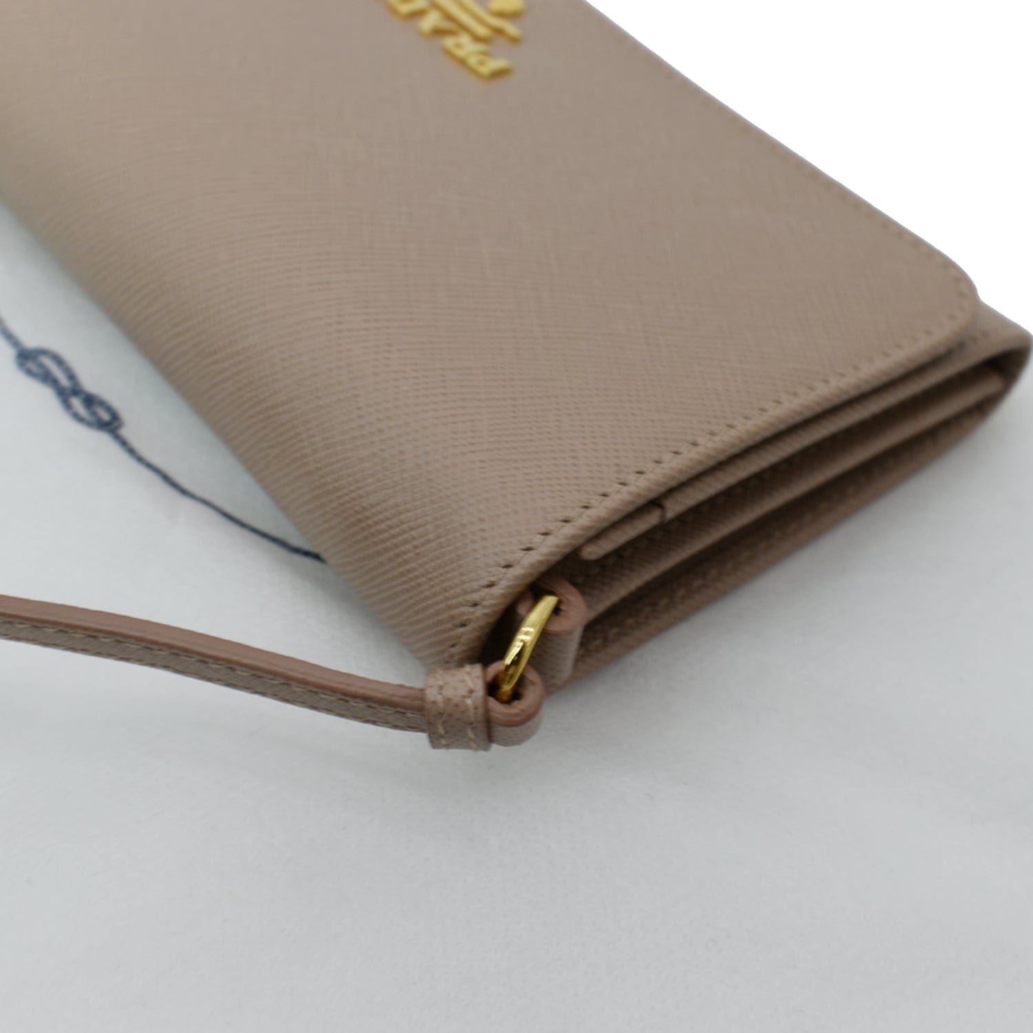 Prada Small Saffiano Leather Double Bag in Natural
