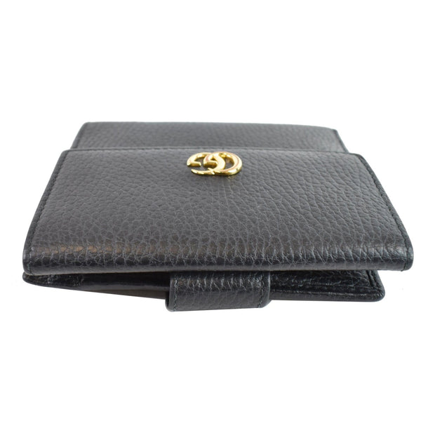 Gucci French Flap Leather Wallet Black skin view