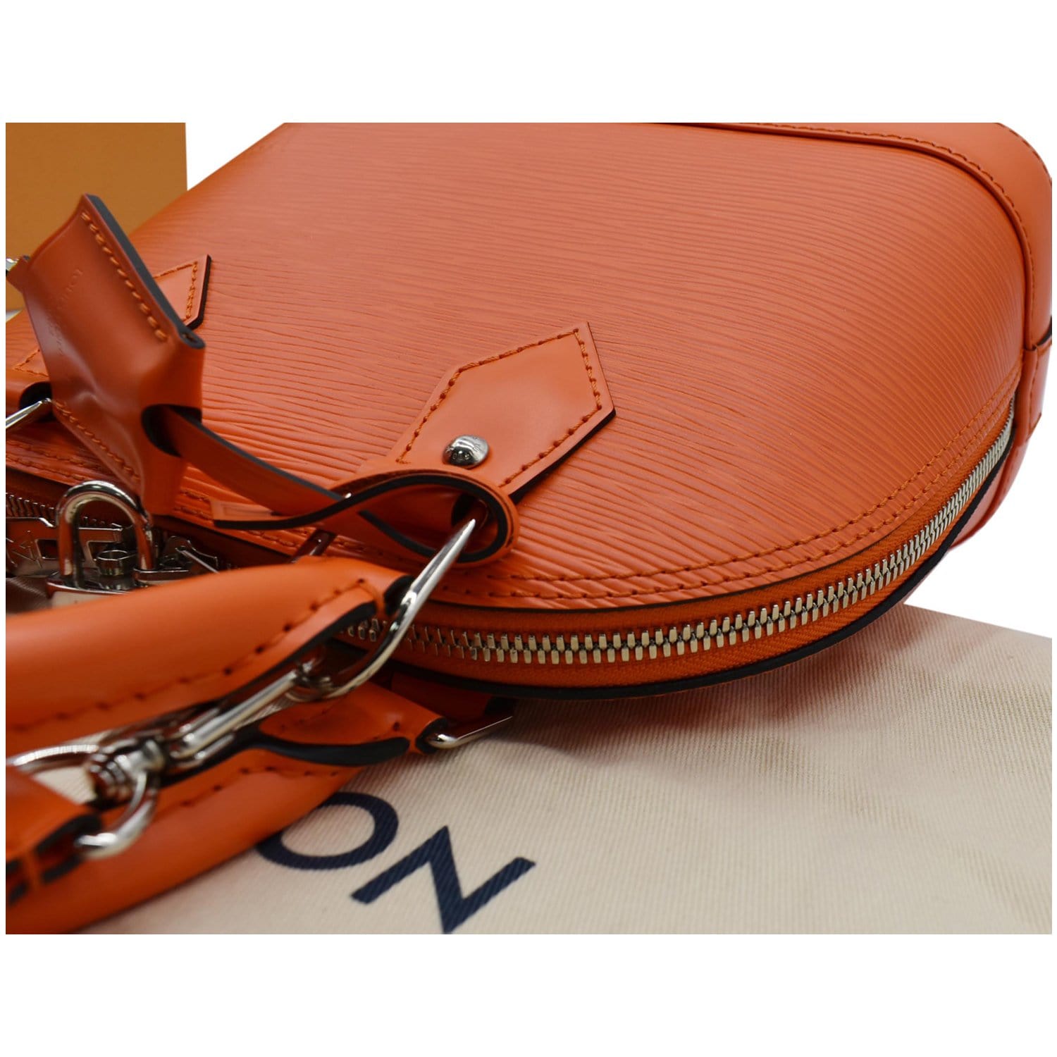Louis Vuitton Alma Handbag Epi Leather with Logo Jacquard Strap BB at  1stDibs
