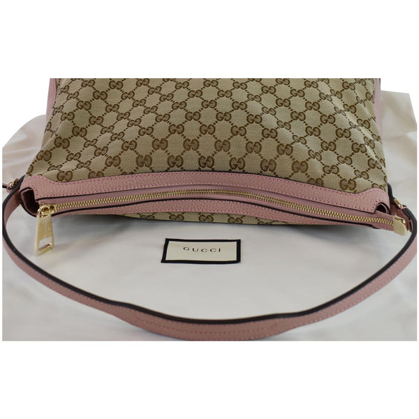 GUCCI Large Bree GG Canvas Hobo Bag Pink 449244