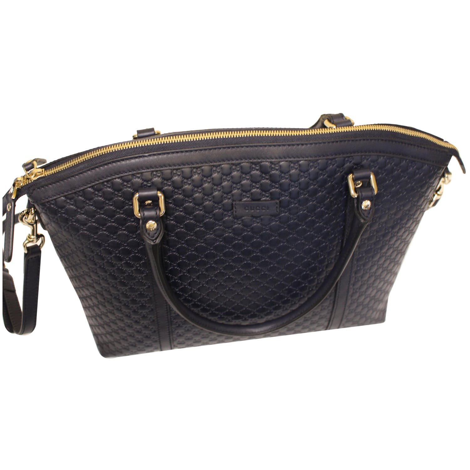 Gucci Dome Sling Bag MicroGuccissima Black in Leather with Gold