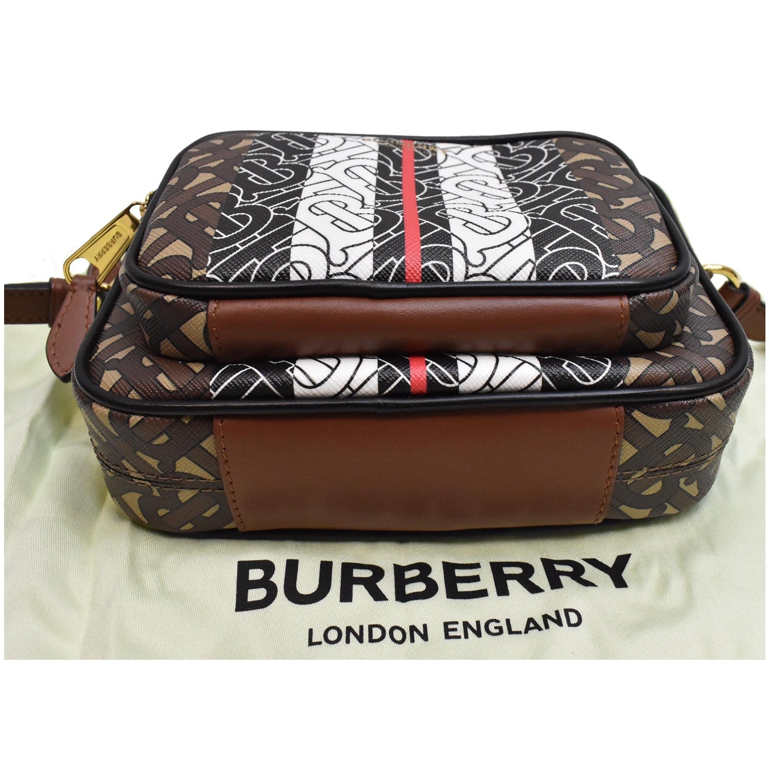 Burberry Small Monogram Stripe E-canvas Crossbody Bag