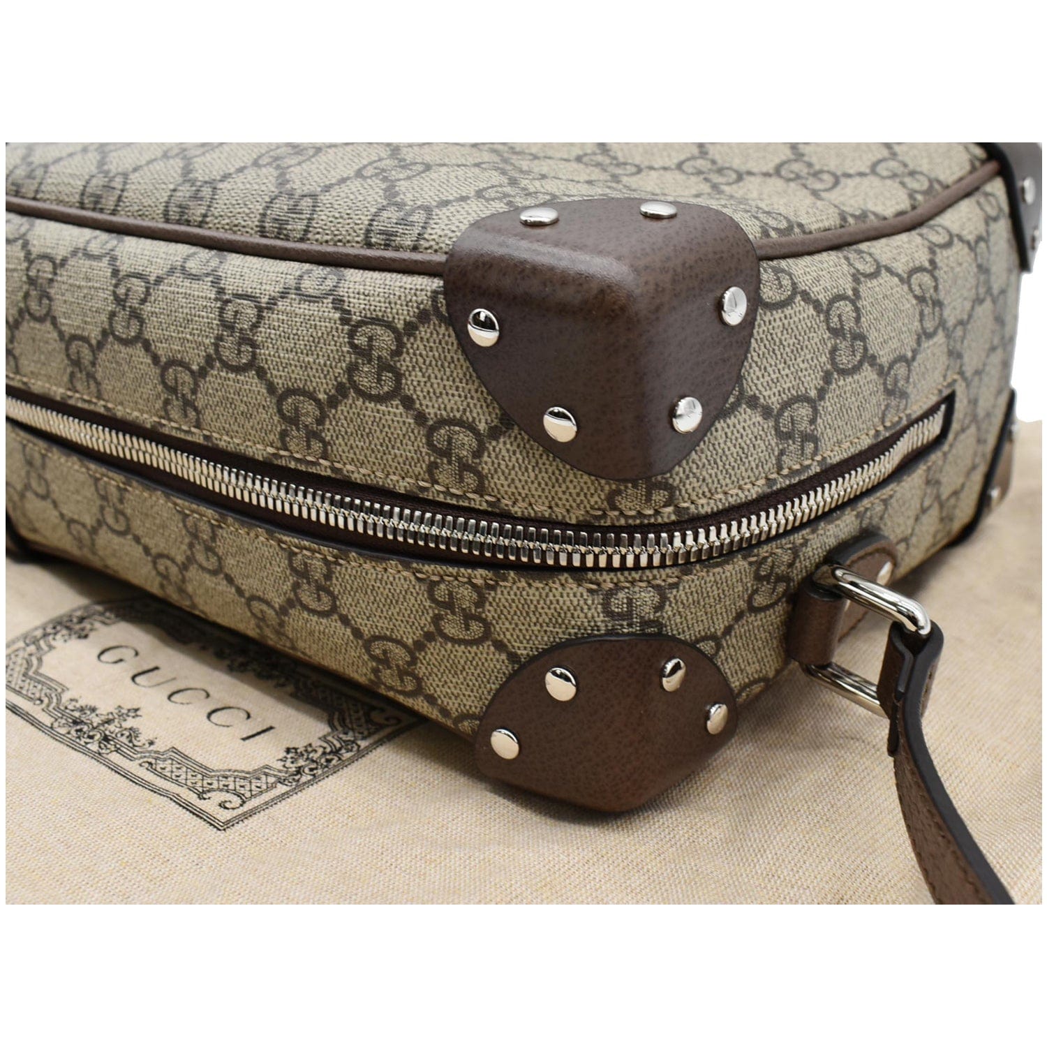 Vintage Gucci Carry On Luggage With Monogram Print
